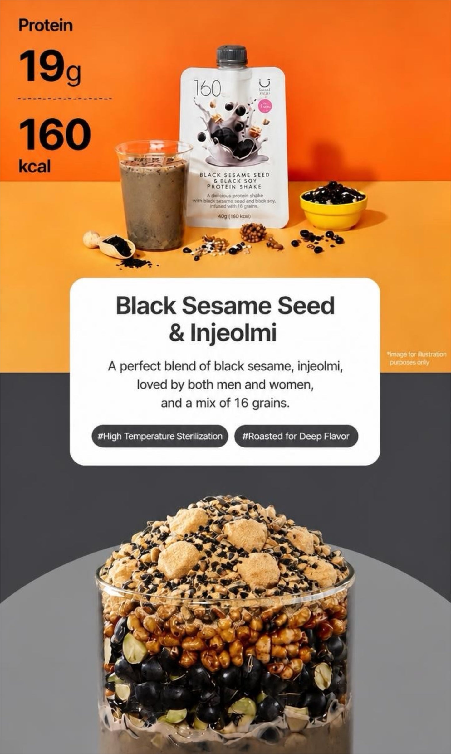 DELIGHT PROJECT Protein Shake 45g Black Sesame Seed & Injeolmi