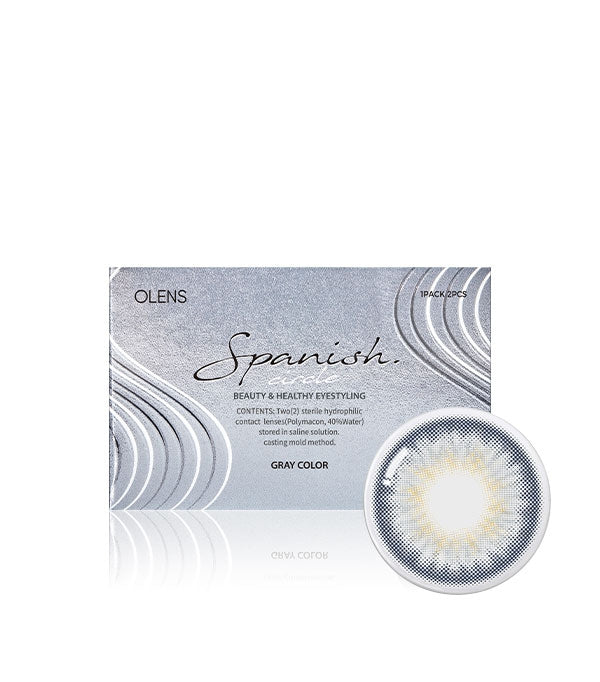 OLENS Spanish Circle Gray (-0.50 ~ - 4.50) (1Month,2 lenses/box)