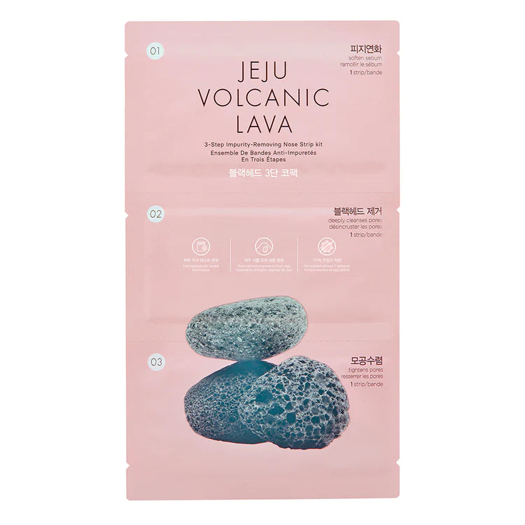 THE FACE SHOP Jeju Volcanic Lava 3 Step Impurity Removing Nose Strip Kit