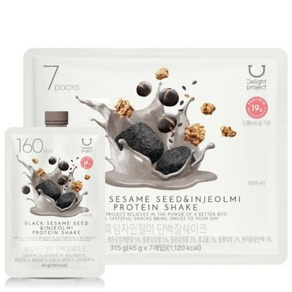 DELIGHT PROJECT Protein Shake 45g Black Sesame Seed & Injeolmi