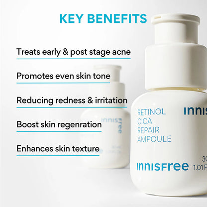 INNISFREE Retinol Cica Repair Ampoule 30ml+30ml (free gift keycap)