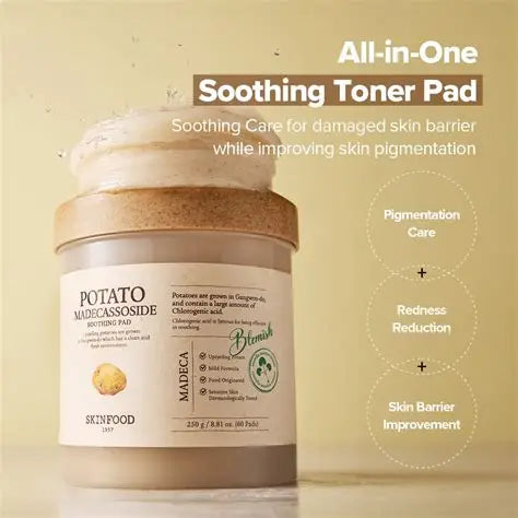 SKINFOOD Potato Madecassoside Soothing Pad 60P