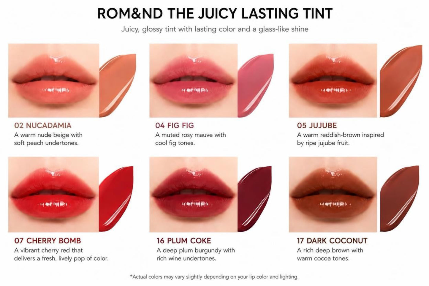ROM&ND The Juicy Lasting Tint 3.5g 6 Colours